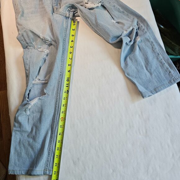 Abercrombie & Fitch A + F Torn Blue Jeans Zoe Natural Rise Ankle Straight sz4 27 - Picture 5 of 6